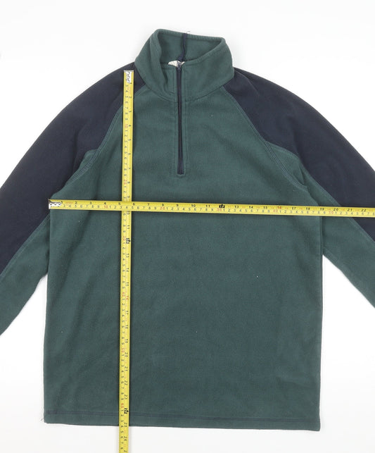 Mountain Warehouse Men's Green Fleece 1/4 Zip Pullover Sweatshirt Size S