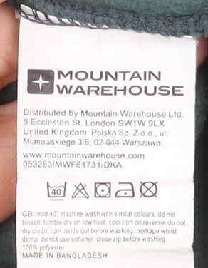 Mountain Warehouse Men's Green Fleece 1/4 Zip Pullover Sweatshirt Size S