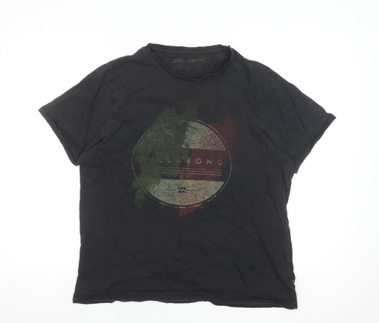Billabong Men's Black Cotton Graphic T-Shirt M Regular Fit Surf Style