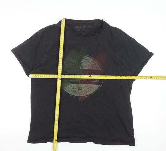 Billabong Men's Black Cotton Graphic T-Shirt M Regular Fit Surf Style
