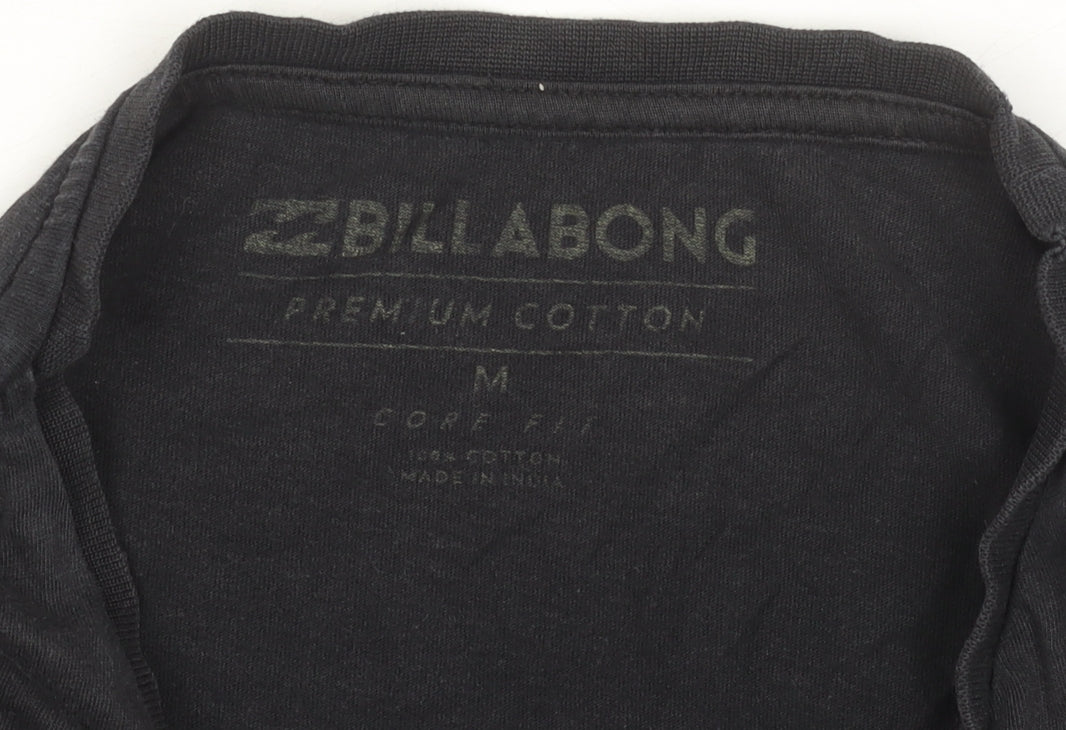 Billabong Men's Black Cotton Graphic T-Shirt M Regular Fit Surf Style
