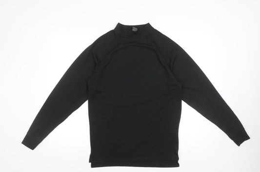 Trespass Men’s Black Mock Neck Long Sleeve Quick Dry T-Shirt Size M