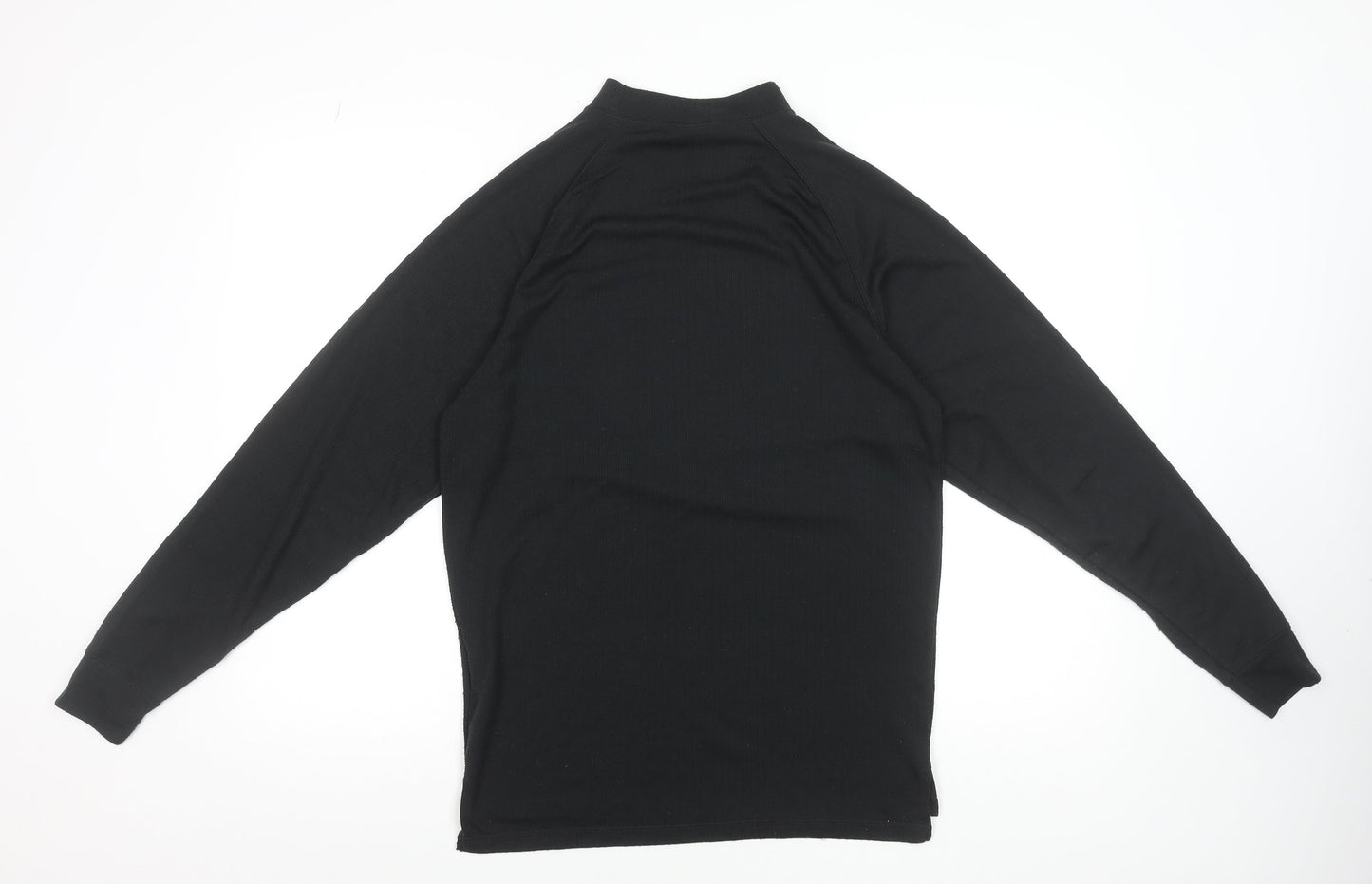 Trespass Men’s Black Mock Neck Long Sleeve Quick Dry T-Shirt Size M