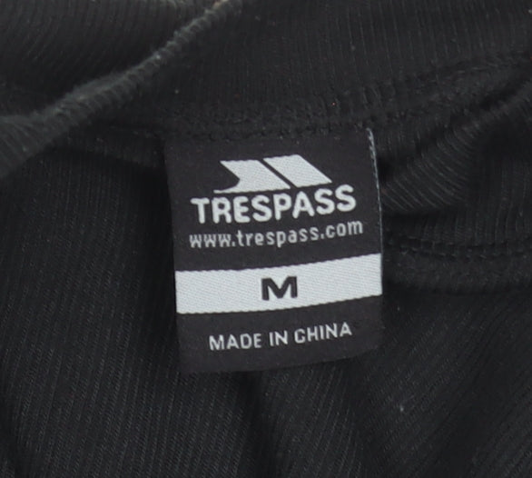 Trespass Men’s Black Mock Neck Long Sleeve Quick Dry T-Shirt Size M