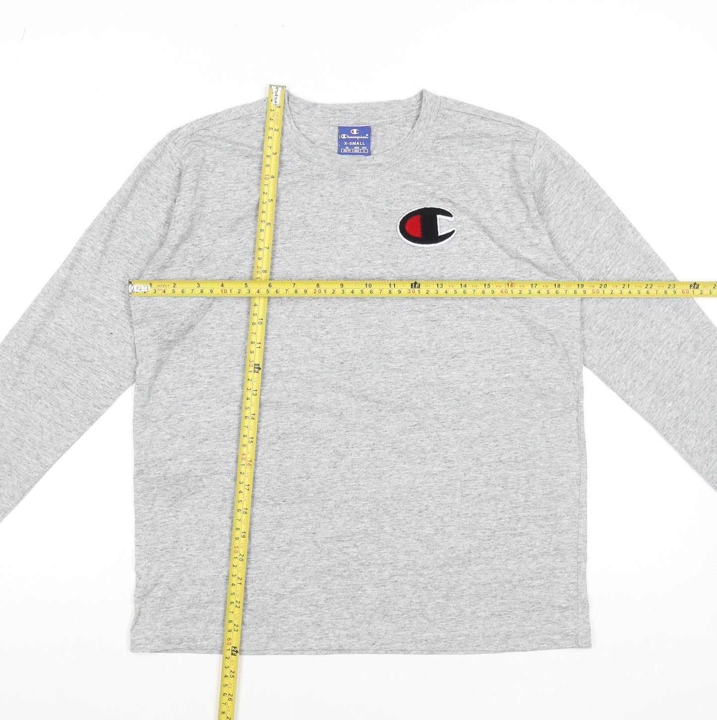 Champion Women's Grey Long Sleeve Crew Neck T-Shirt XS