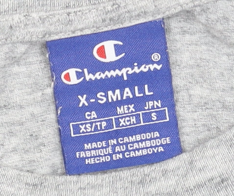 Champion Women's Grey Long Sleeve Crew Neck T-Shirt XS