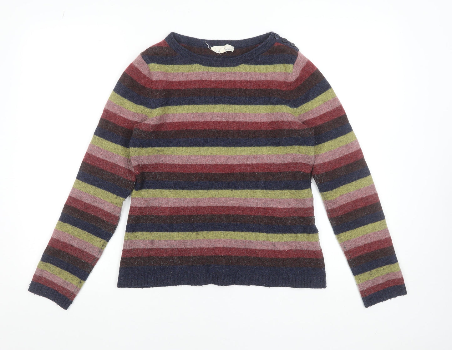 Seasalt Cornwall Women’s Multicoloured Wool Striped Jumper Size 10