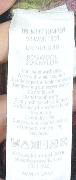 Seasalt Cornwall Women’s Multicoloured Wool Striped Jumper Size 10