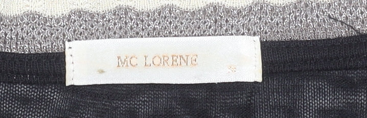 MC Lorene Womens Black Crew Neck Short Sleeve Knit Pullover Jumper Size S