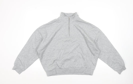 Marks and Spencer Womens Grey 1/2 Zip Sweatshirt Medium