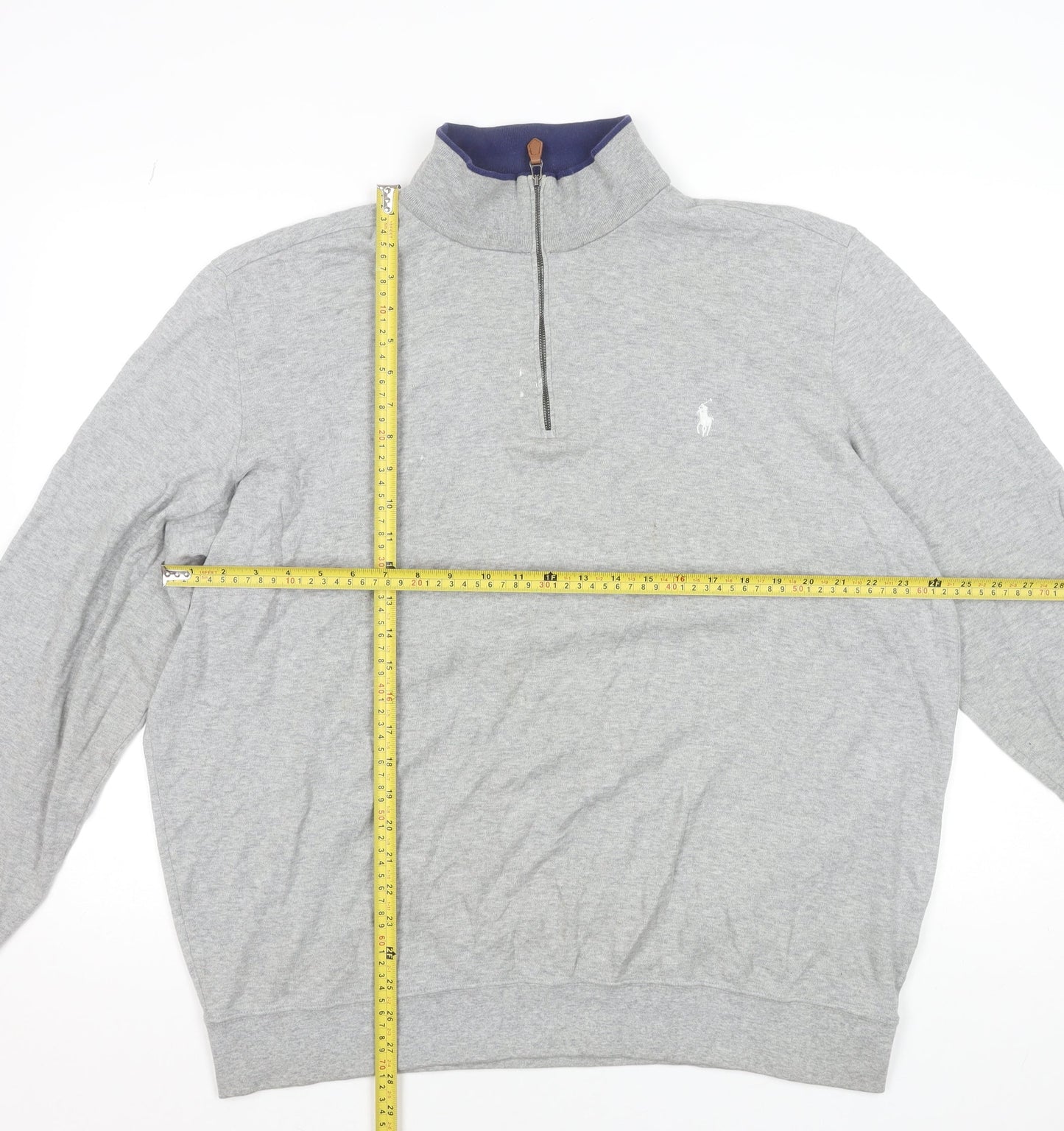 Ralph Lauren Polo Golf Men's Grey XL 1/4 Zip Cotton Jumper