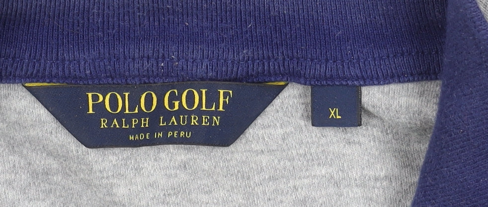 Ralph Lauren Polo Golf Men's Grey XL 1/4 Zip Cotton Jumper