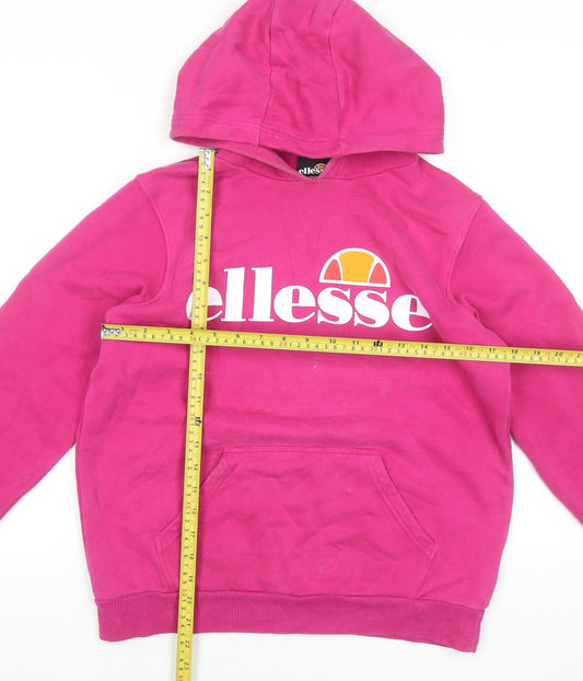 Ellesse Girls Pink Pullover Hoodie 12-13 Years Logo Hooded Sweatshirt