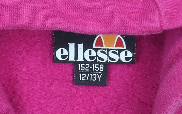 Ellesse Girls Pink Pullover Hoodie 12-13 Years Logo Hooded Sweatshirt