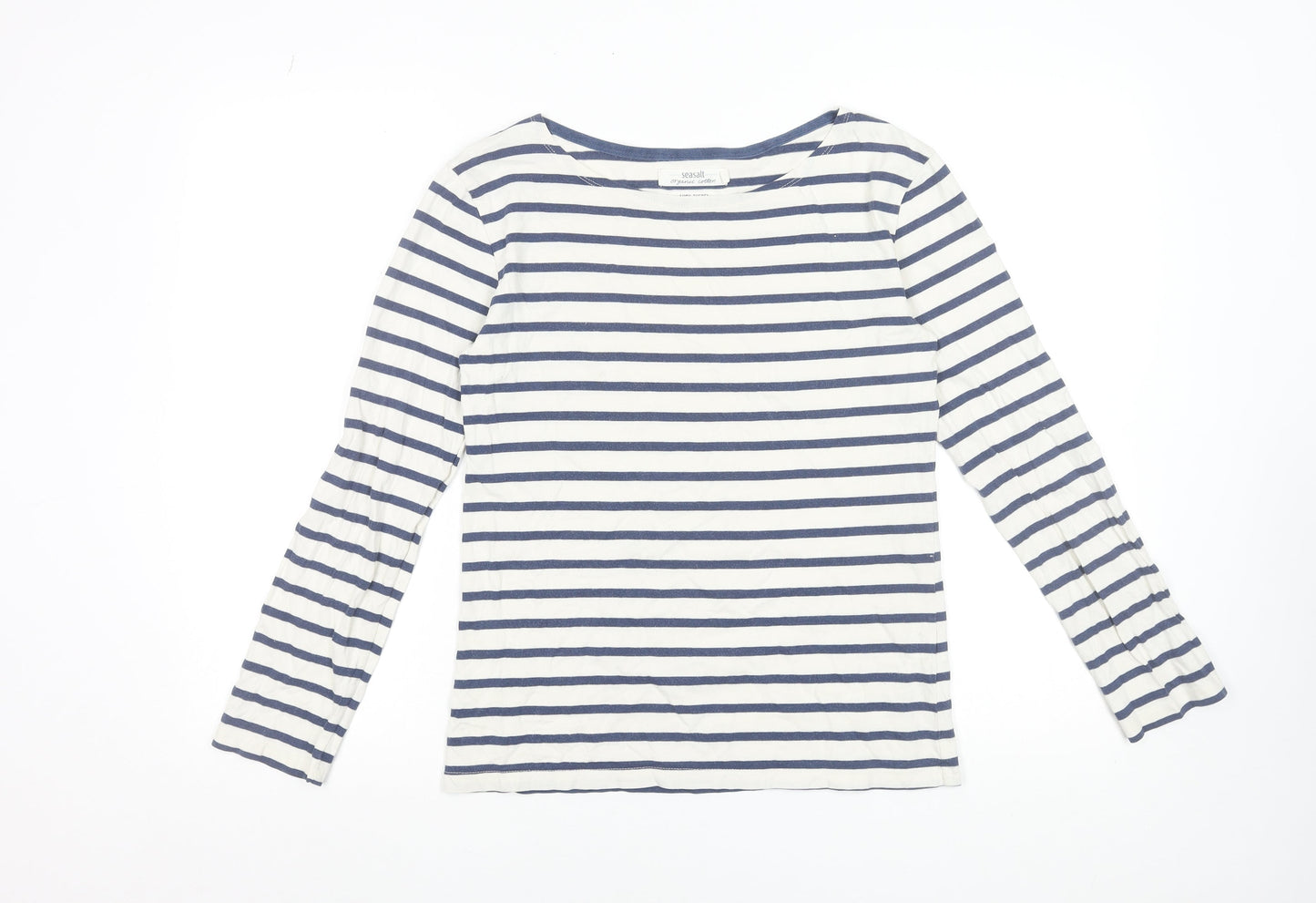 Seasalt Women’s Blue Striped Long Sleeve Organic Cotton Top M