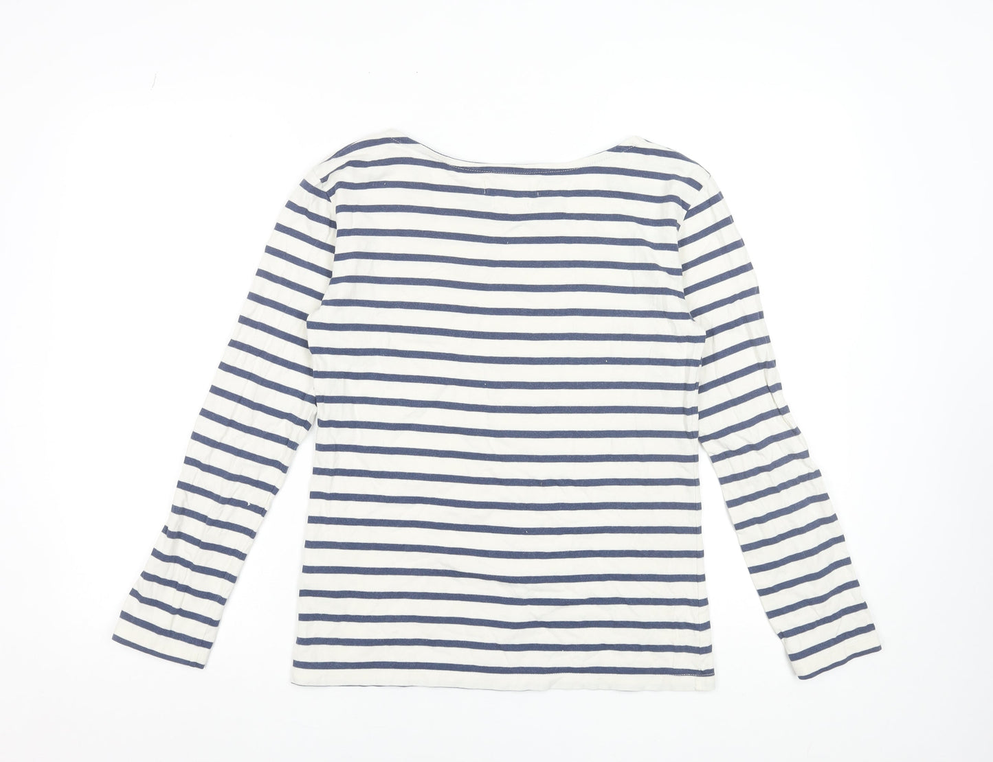 Seasalt Women’s Blue Striped Long Sleeve Organic Cotton Top M