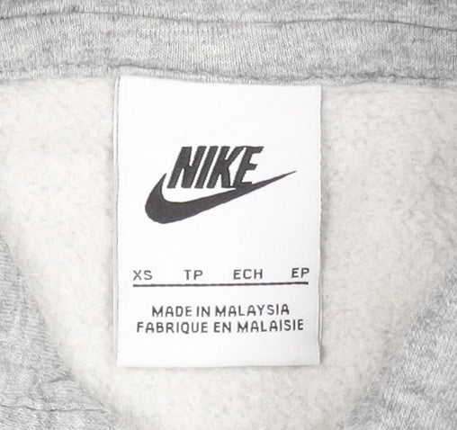 Nike Men's Grey Pullover Hoodie XS Regular Fit Sports Fleece