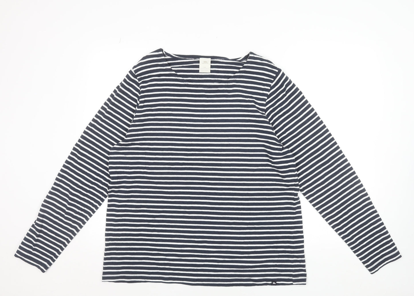 Trespass Womens Blue White Striped Long Sleeve T-Shirt 2XL