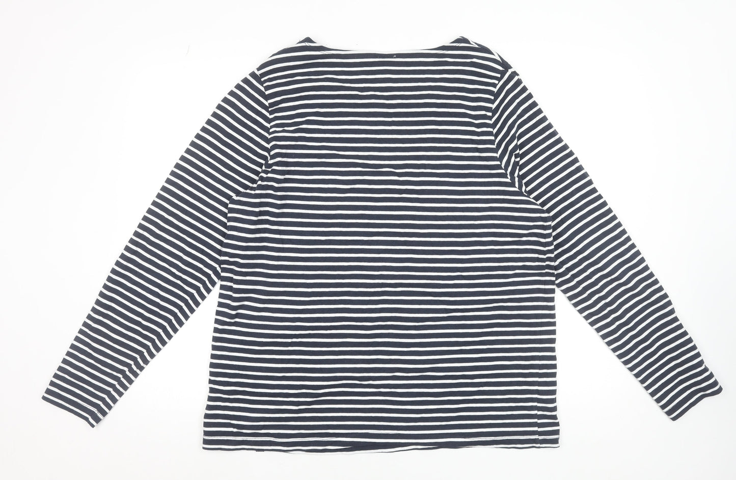 Trespass Womens Blue White Striped Long Sleeve T-Shirt 2XL