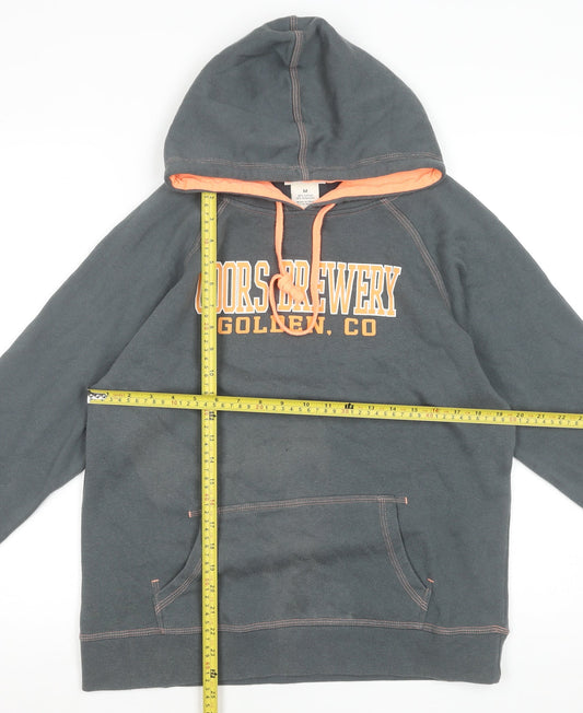 J. America Women's Grey Orange Coors Brewery Hoodie Size M Casual Pullover