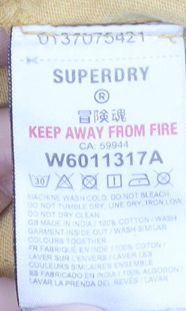 Superdry Women’s Yellow Organic Cotton Long Sleeve T-Shirt UK 10