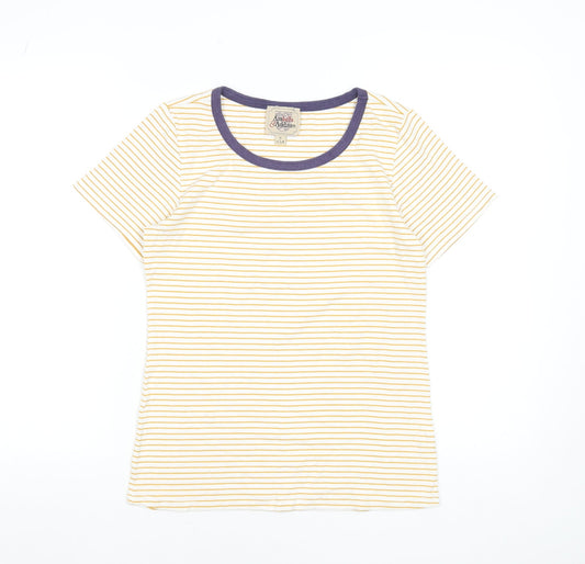 Arabella & Addison Women's Yellow Striped Ringer T-Shirt Size 12