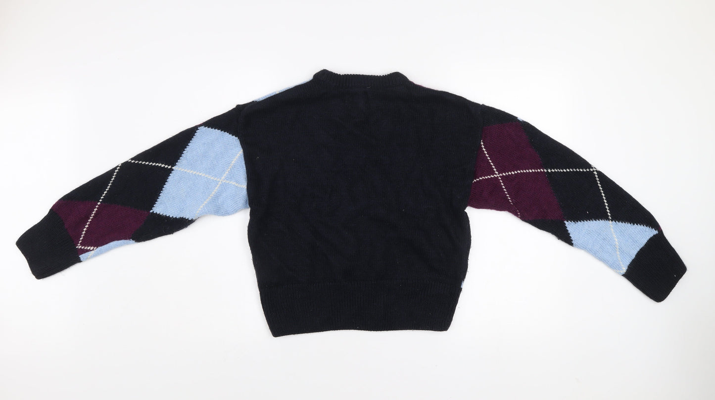 Superdry Women's Multicoloured Argyle Knit Jumper UK 14