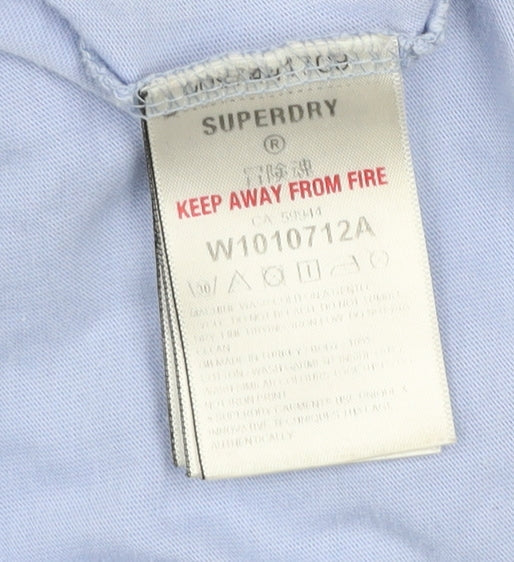 Superdry Women's Blue Retro Stripe Crew Neck T-Shirt Size 12