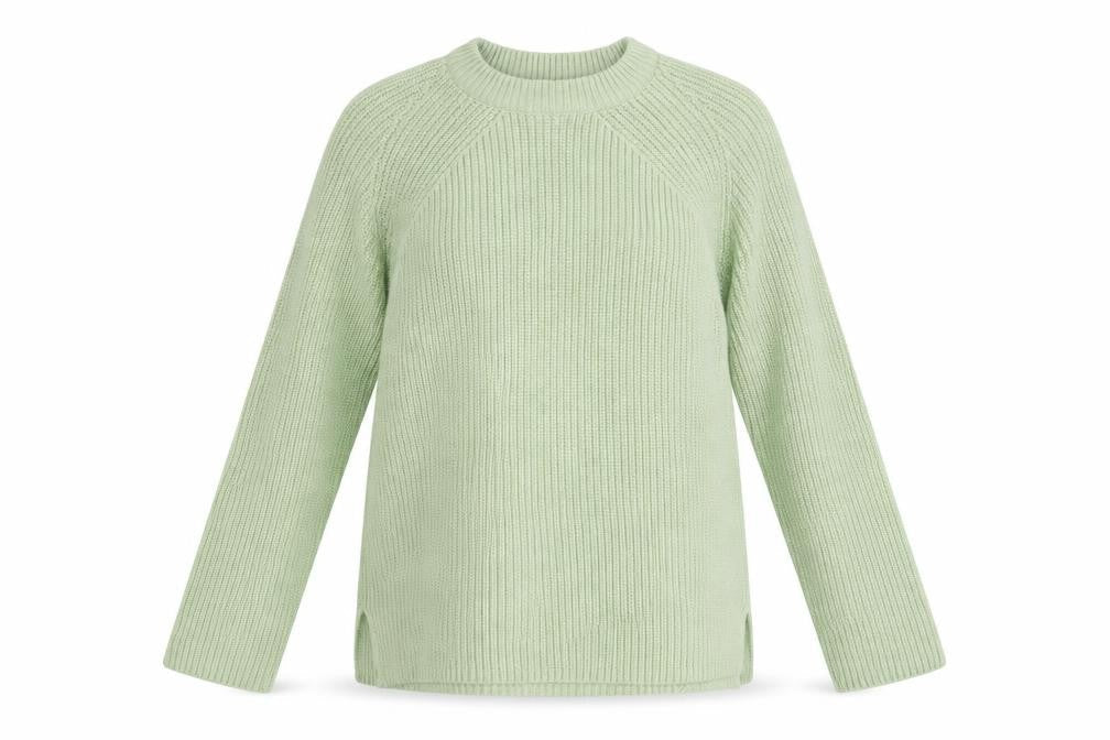 Marks and Spencer Women’s Green Cotton Crew Neck Chunky Knit Jumper M