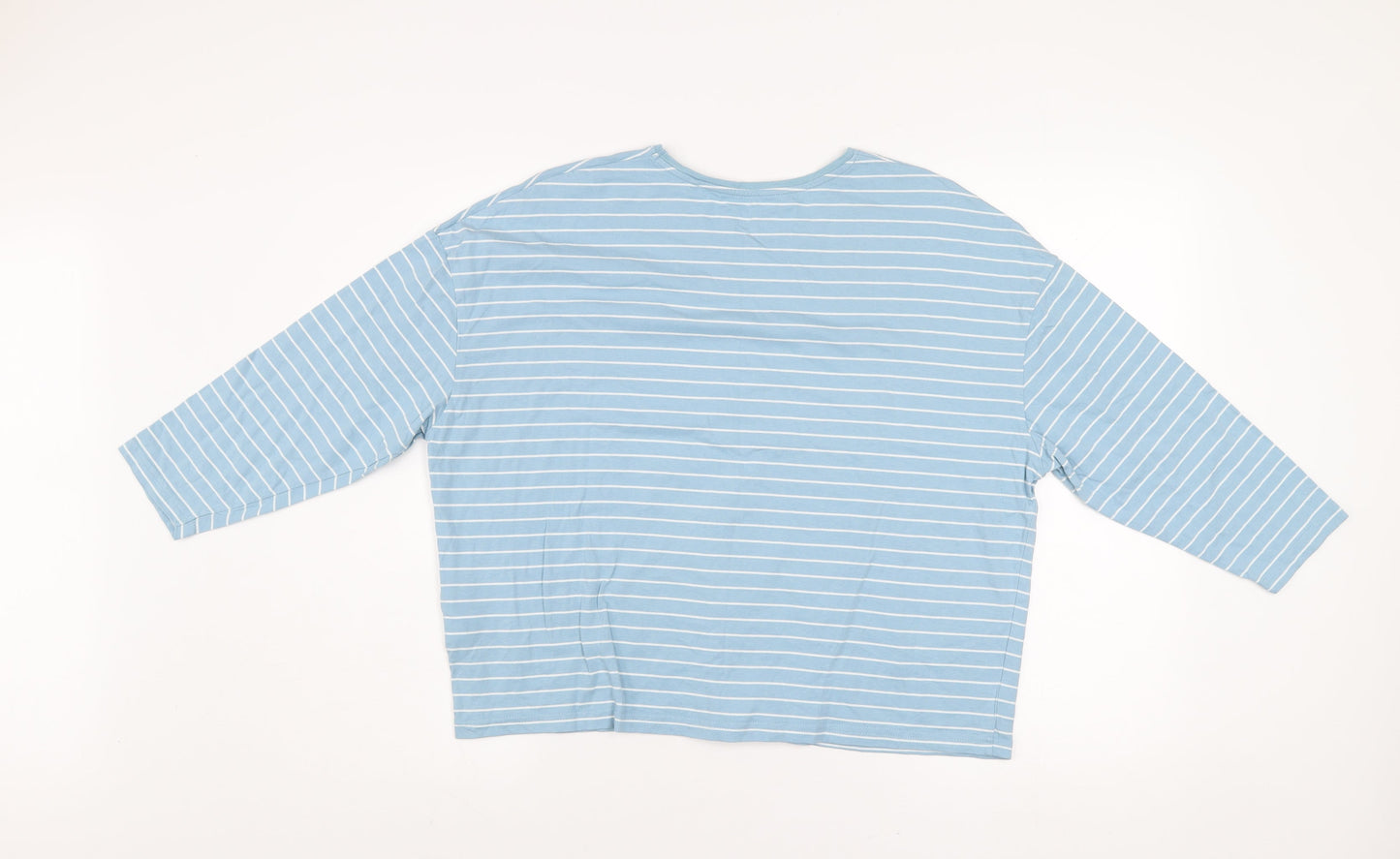 Craghoppers Women Blue Striped Long Sleeve Cotton T-Shirt UK 12