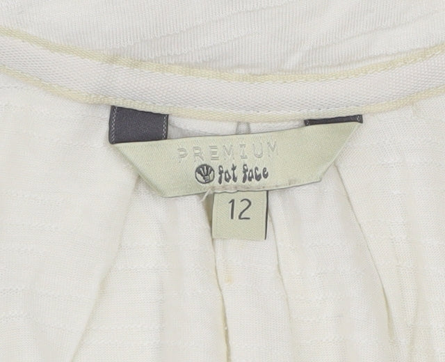 Fat Face Women’s Ivory Sleeveless Scoop Neck Blouse Size 12