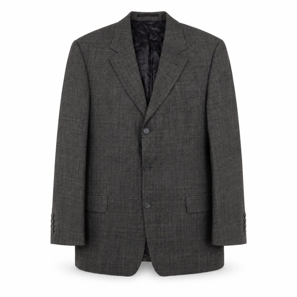 Mens 44 Chest Regular Jaeger Grey Three-Button Blazer