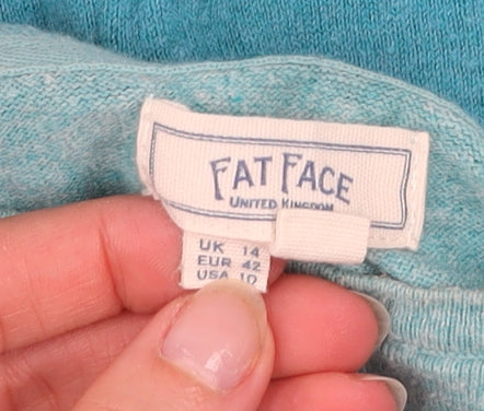 Fat Face Women's Blue Long Sleeve Cotton T-Shirt UK 14