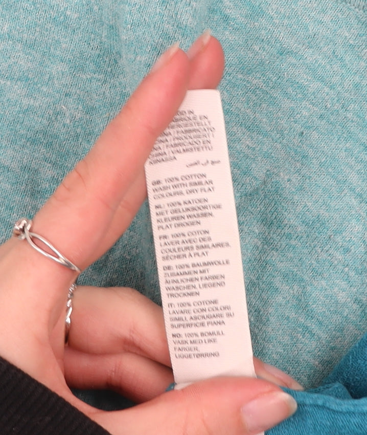 Fat Face Women's Blue Long Sleeve Cotton T-Shirt UK 14