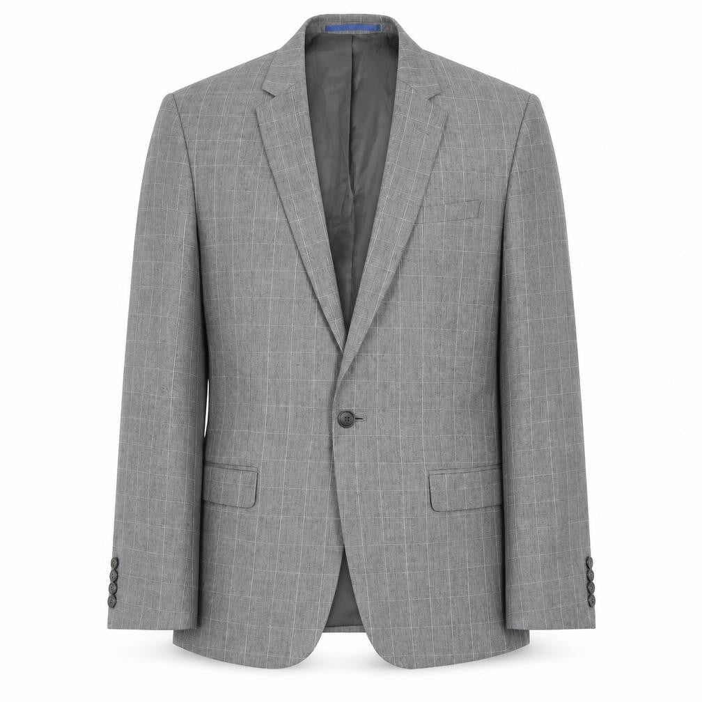 River Island Men's Grey Checked Slim Fit Blazer 40R