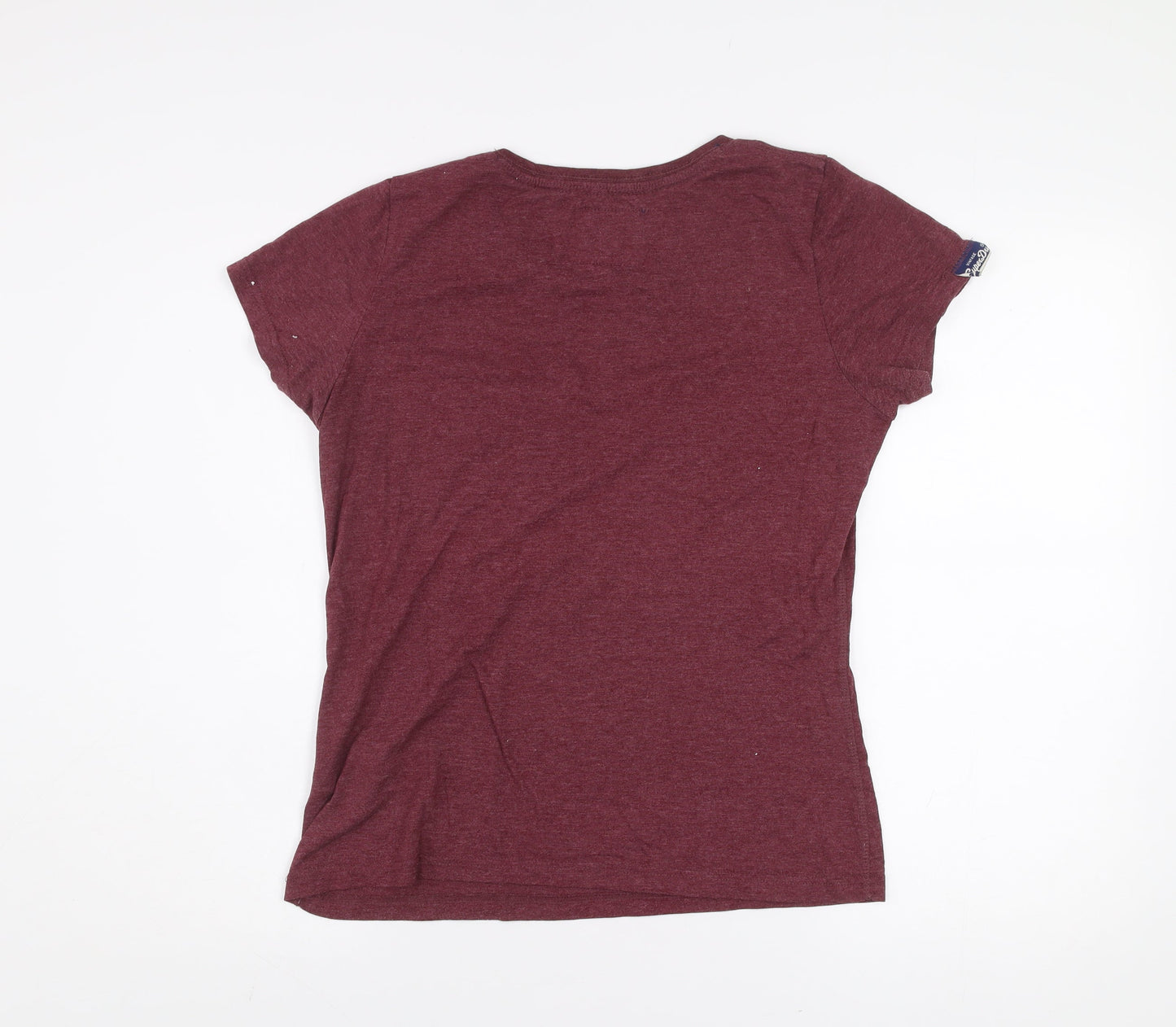 Superdry Womens Red Sequin Logo Short Sleeve T-Shirt Size L