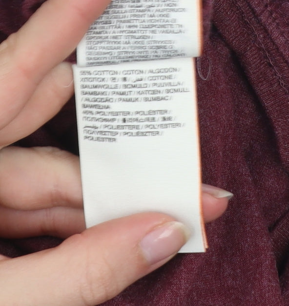 Superdry Womens Red Sequin Logo Short Sleeve T-Shirt Size L