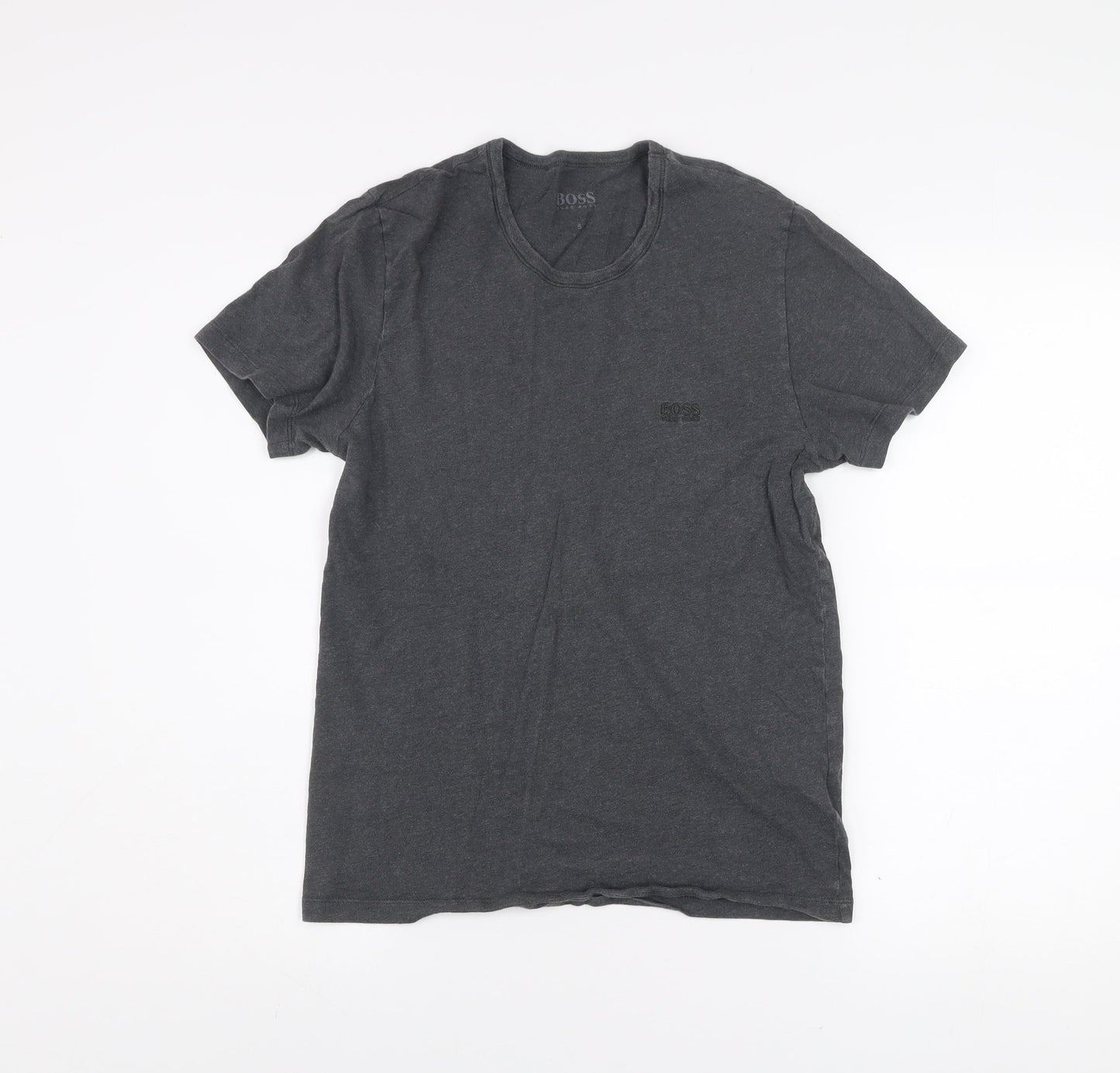 Hugo Boss Men's Grey Cotton Crew Neck Short Sleeve T-Shirt Size S