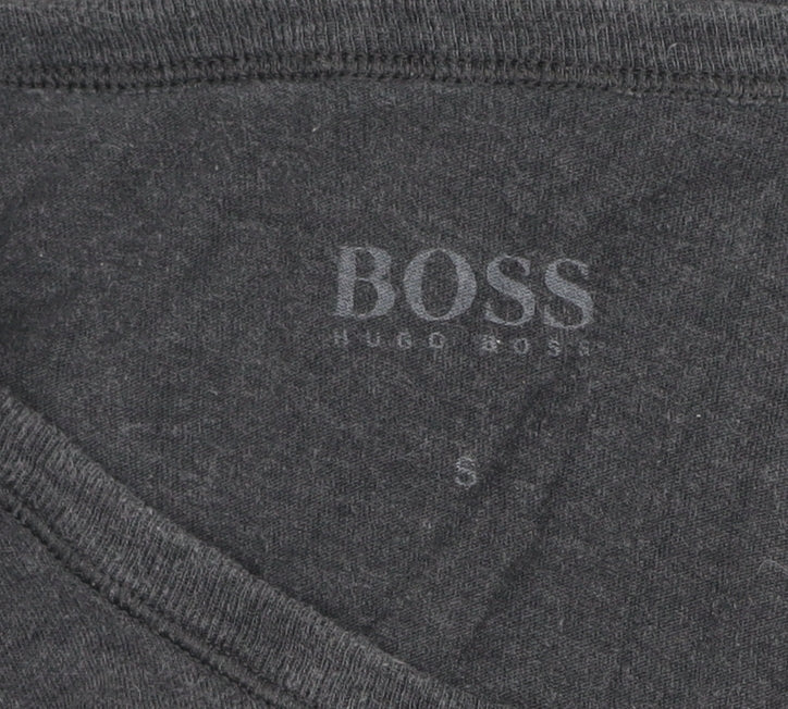 Hugo Boss Men's Grey Cotton Crew Neck Short Sleeve T-Shirt Size S