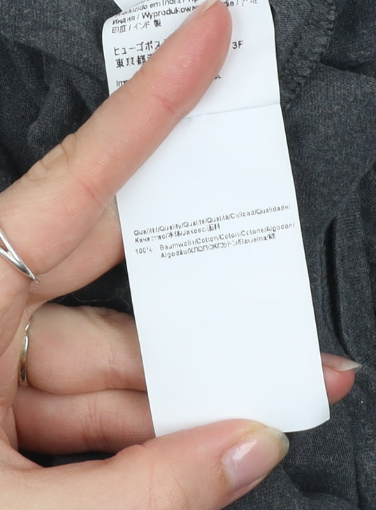 Hugo Boss Men's Grey Cotton Crew Neck Short Sleeve T-Shirt Size S