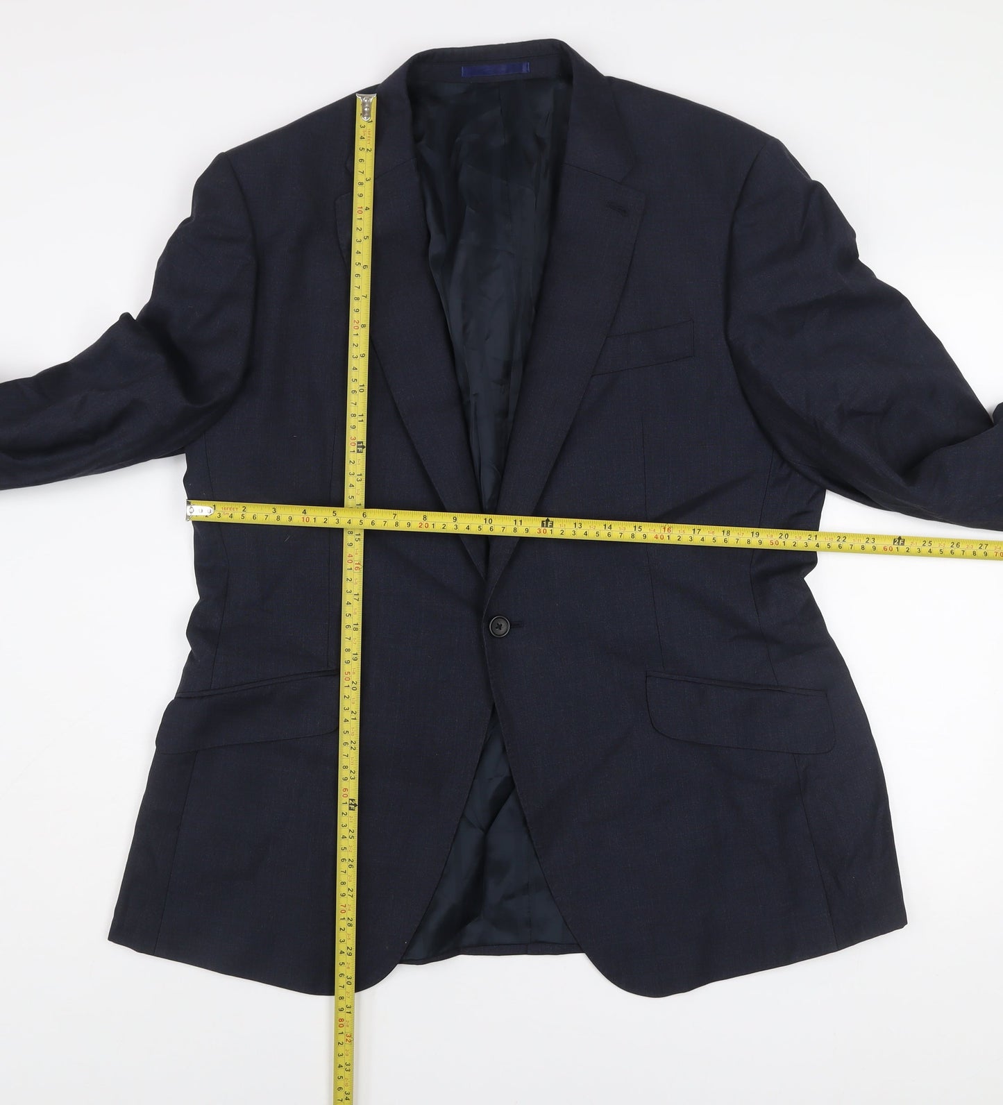 Next Italia Men's Blue 44R Wool Blend Single-Breasted Blazer