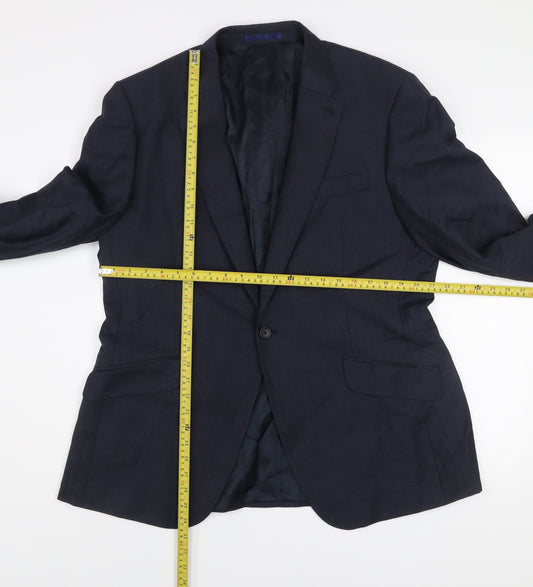 Next Italia Men's Blue 44R Wool Blend Single-Breasted Blazer