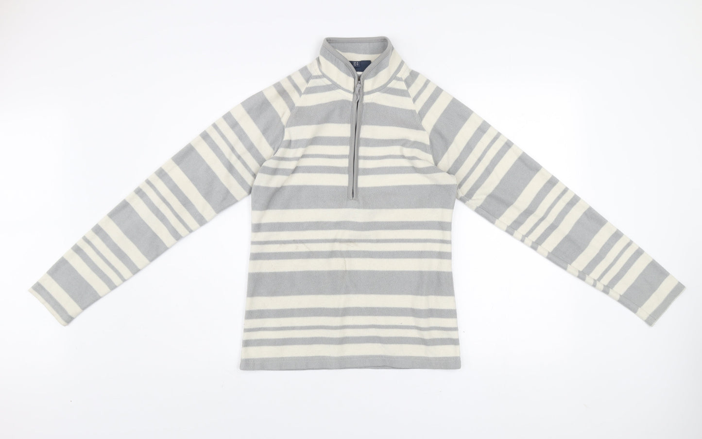 Mountain Warehouse Women Grey Stripe Fleece Pullover UK 8