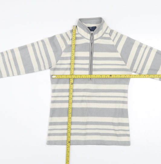 Mountain Warehouse Women Grey Stripe Fleece Pullover UK 8
