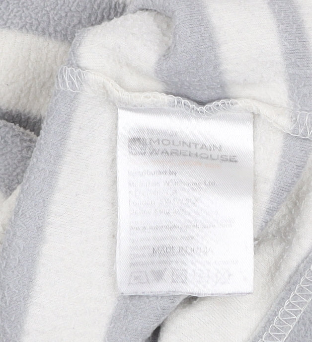 Mountain Warehouse Women Grey Stripe Fleece Pullover UK 8