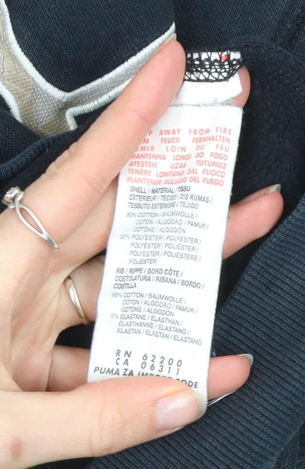 Puma Men’s Black XL 1/4 Zip Sports Sweatshirt Lifestyle Logo Top