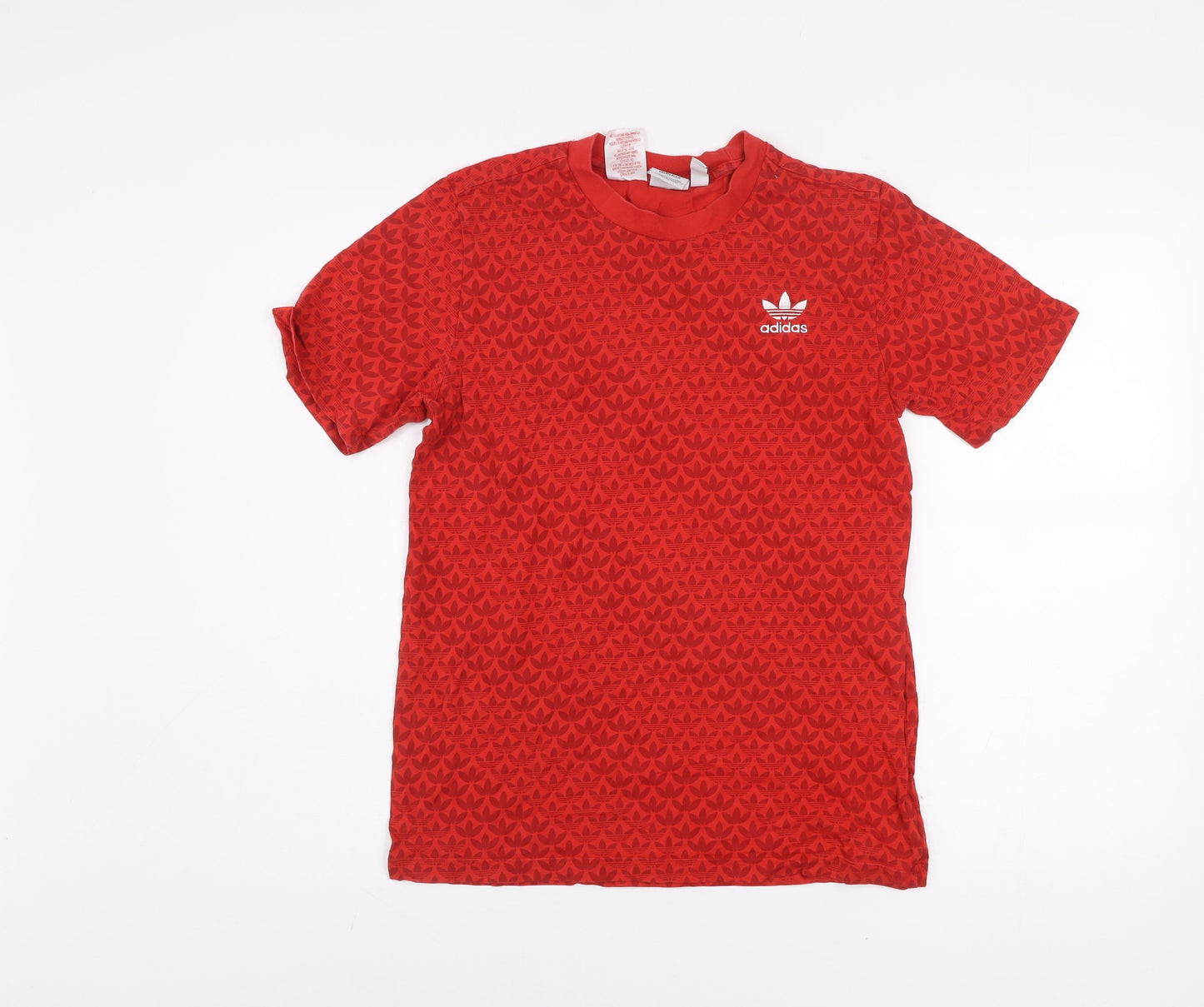 adidas Boys Red Logo T-Shirt 13-14 Years Short Sleeve Cotton Sports Top