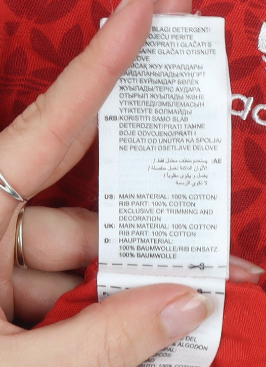 adidas Boys Red Logo T-Shirt 13-14 Years Short Sleeve Cotton Sports Top