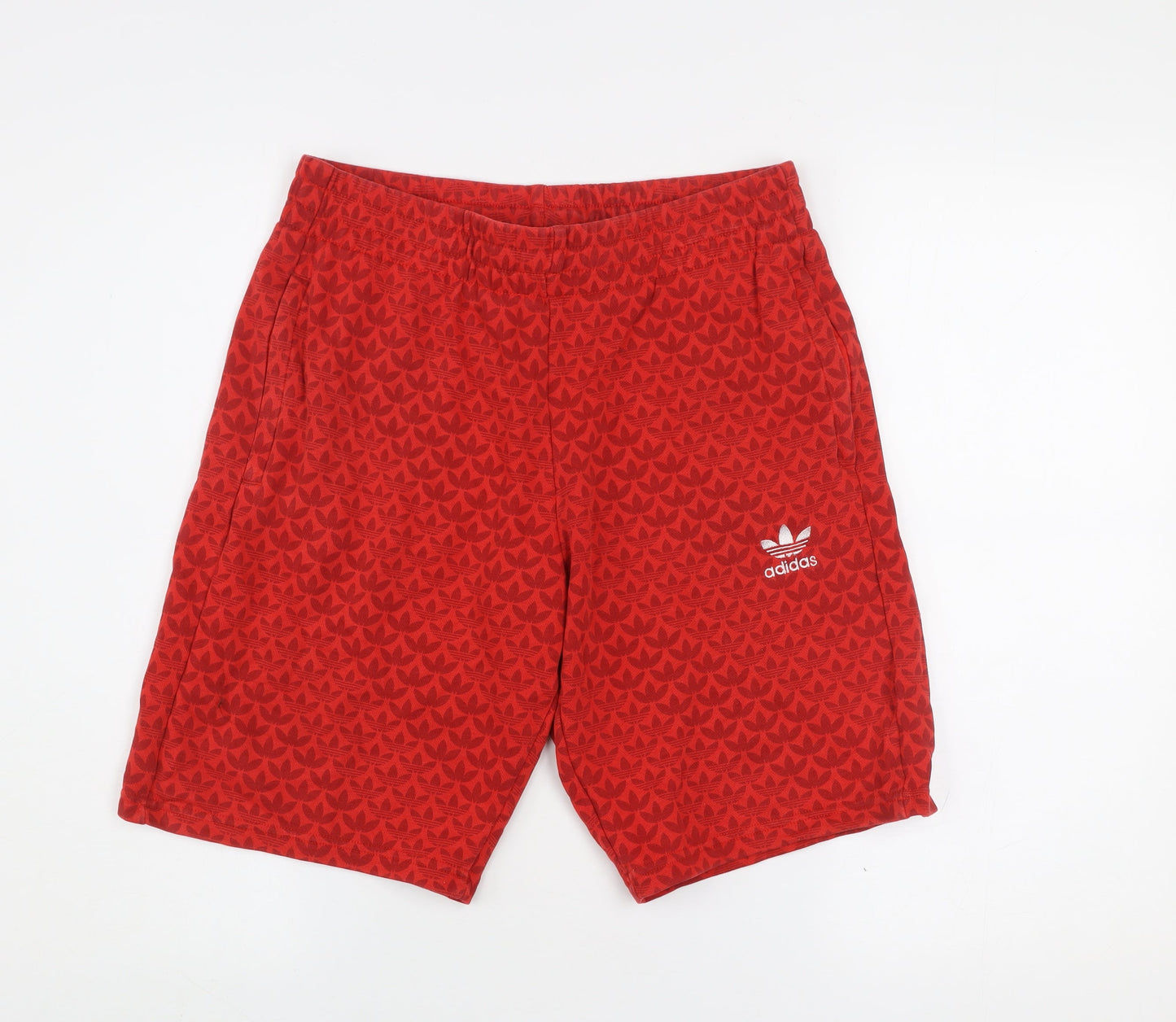 Adidas Boys Red Athletic Jersey Shorts 15-16 Years Casual Sportswear