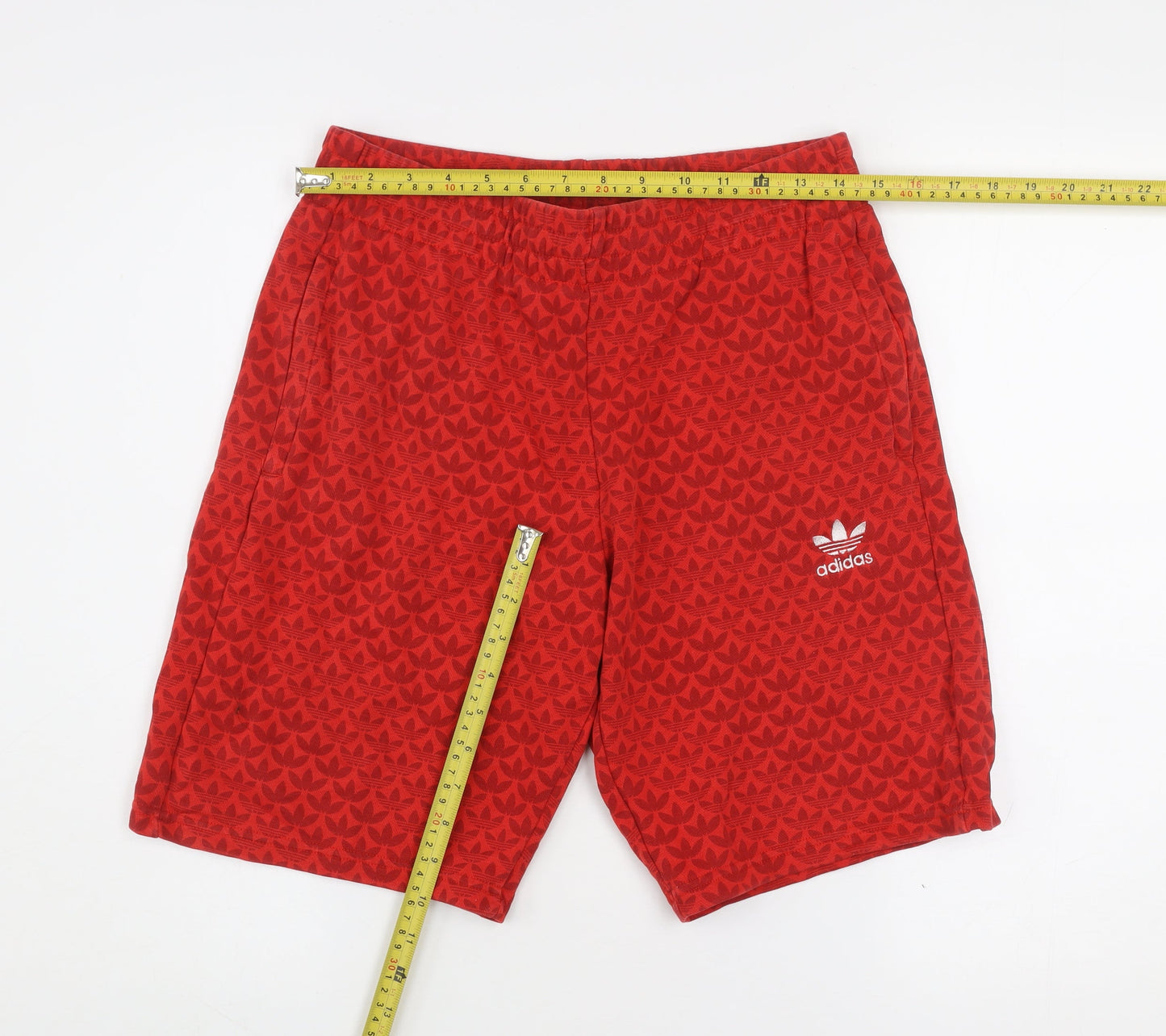 Adidas Boys Red Athletic Jersey Shorts 15-16 Years Casual Sportswear